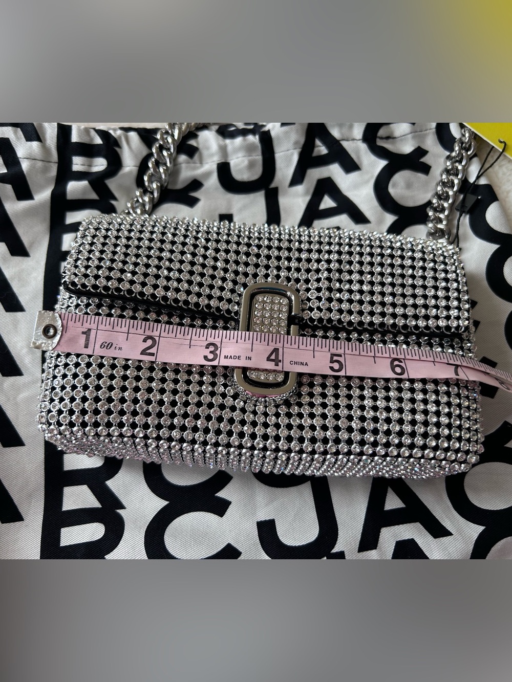 NWT MARC JACOBS The Rhinestone J Marc Crystal Embellished Shoulder Bag - Picture 14 of 17